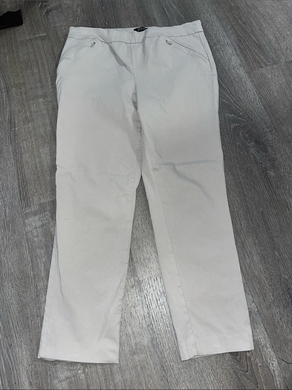 Renaur Women's Light Beige pull on Straight-Leg Trousers size 10